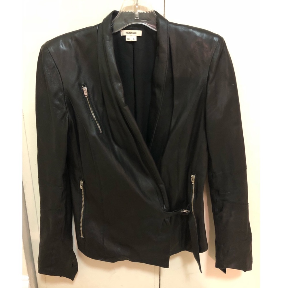 Vintage black leather Helmut Lang Blazer